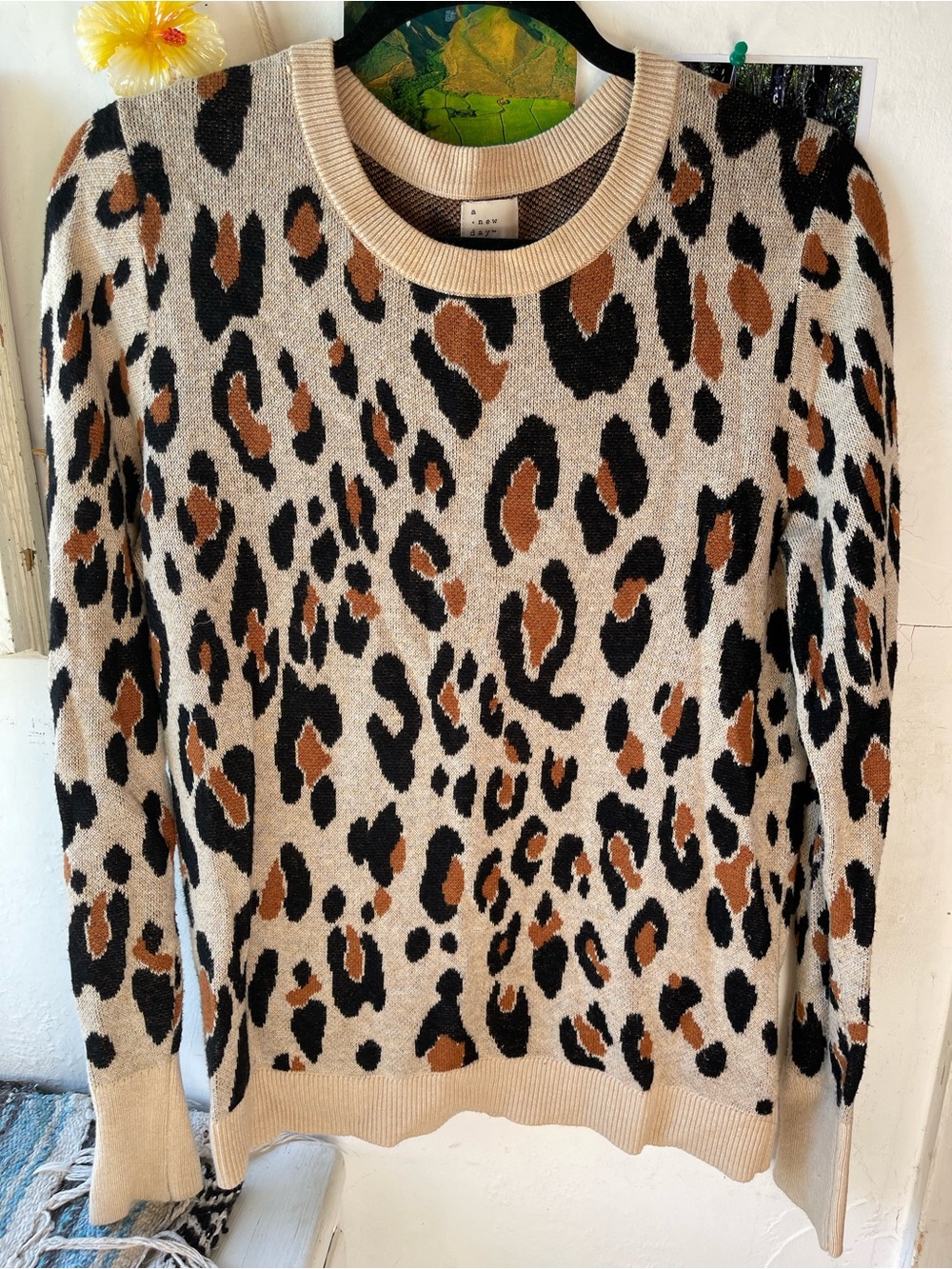Leopard Print Crewneck Sweater